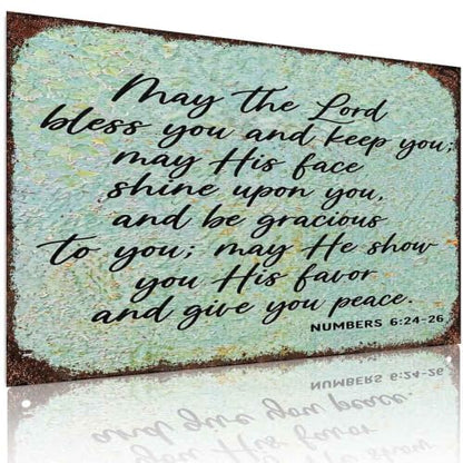Biblical Blessing Verse Aluminum Metal Sign 8 x 12 Inch