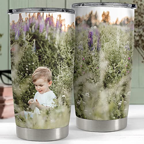 Personalized Photo Tumbler With Lid Custom Photo 20oz 30oz Tumblers with Lid Gift for Family Mom Dad Couple Best Friends Christmas Birthday Anniversary - color: Photo 2