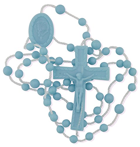 Vatican Imports Plastic Economy Rosary | 10 Bright Colors | Perfect for Camps, Groups and Retreats | Made in Italy | Christian Prayer Accessories - color: Blue