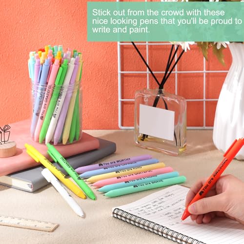 Crtiin 50 Pcs Inspirational Pens Bulk Pastel, Inspirational - color: Pastel, size: 1 Count (Pack of 50)