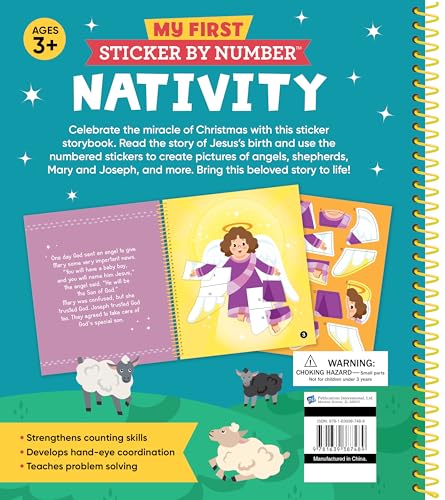 Brain Games - My First Sticker by Number: Nativity - Includes the Story of Jesus's Birth