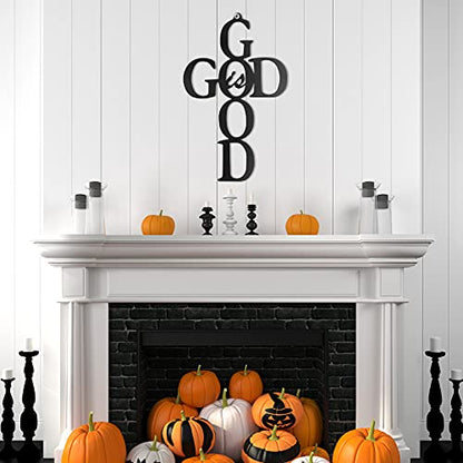 God is Good Black Cross Metal Wall Art Hanging Sign Nice Religious Decor Present for Home Wall Decoration in Family Office (Metal, 9.84 x 15.75 Inch) - size: 9.84 x 15.75 Inch