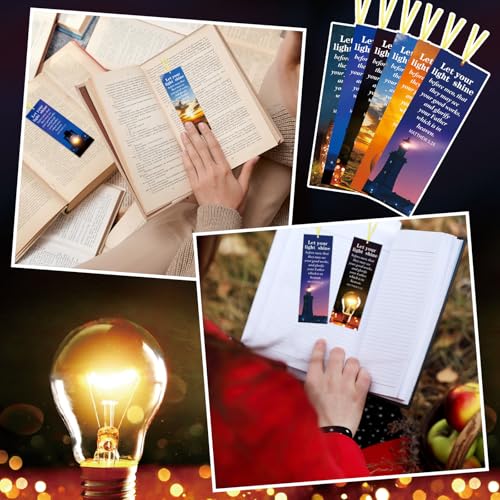 Dispowreath 60 Pcs Let Your Light Shine Christian Bookmarks for Church - style: Let Your Light Shine