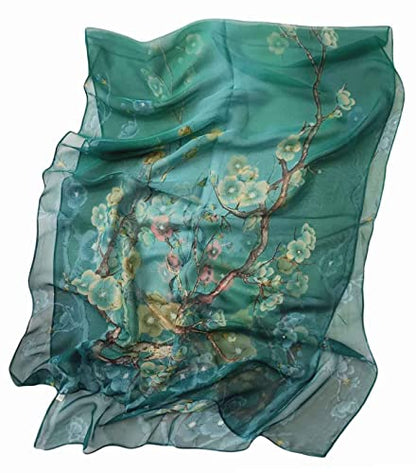Pokeedioty Scarfs for Women Lightweight Scarves Elegant Floral Pattern Sheer Scarfs Shawls Wraps - color: Yh-113