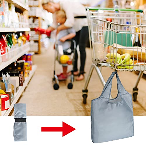 Aricsen Durable Colorful Folding Reusable Grocery Bags Handles, 20 Pack - color: Purple Black Green Orange Red Grey Blue Yellow
