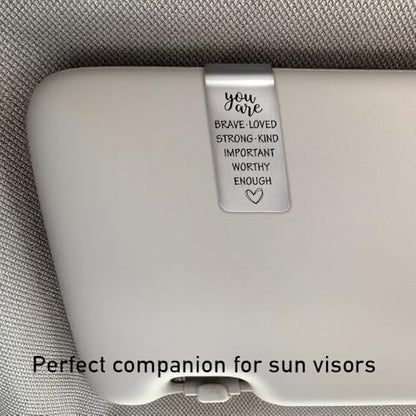 Inspirational Visor Clip for Cars Gifts for Women Men Drivers - color: Silver 5