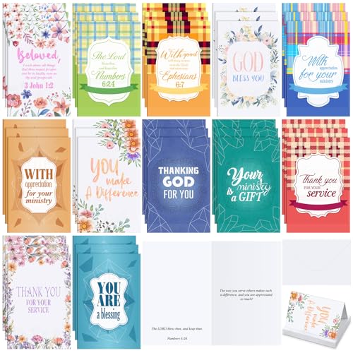 Gersoniel 36 Sets Pastor Appreciation Cards, with Envelopes, Classic - style: Classic