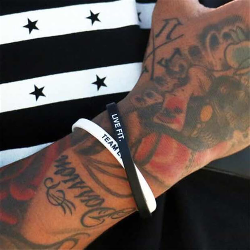 GOD IS FIRST BRACELET,IM Second Christian Rubber Inspirational Bible Verses Bracelets Motivational Jewelry Gifts for Men Women - color: White+Black