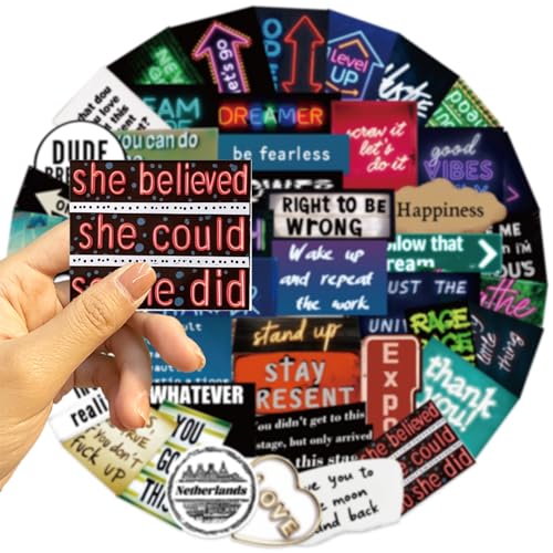50PCS Motivational Quote Stickers, Inspirational Scrapbook Stickers - style: Contemporary
