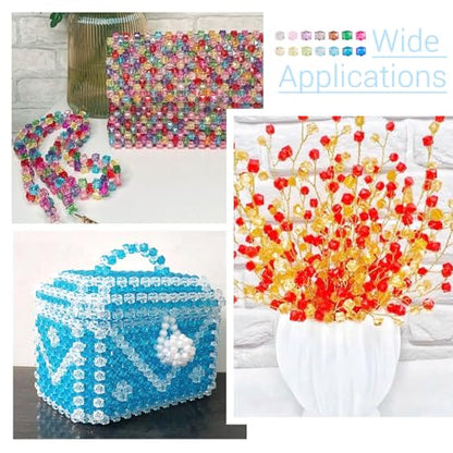FASHEWELRY 210 Pcs Clear Acrylic Cube Beads - 8mm Faceted Crystal Square Cube Spacer Beads for Bracelets, Necklace, Earrings & DIY Jewelry Making - color: Cube-14 Colors