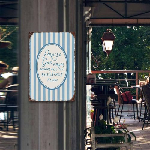 Praise God from Whom All Blessings Flow Farmhouse Metal Sign 8 x 12 Inch