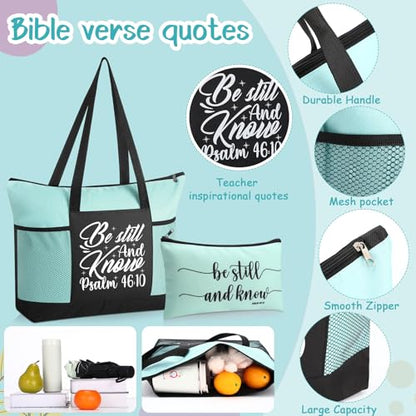 Shinylin 7 Pcs Christian Gift Set for Women Biblical Gifts Women Inspirational Presents Xmas Party Suit - color: Green