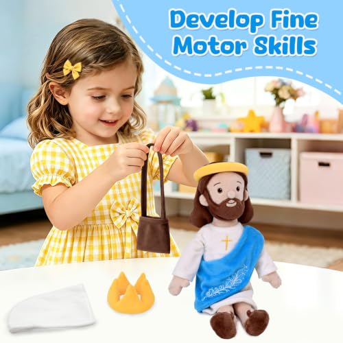 Jesus Plush, Dress Up Collectible Toy, Baptism, Easter - color: Blue
