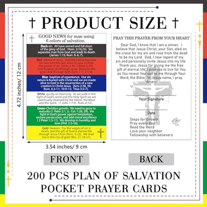 Zhanmai 200 Pcs Gospel Tracts Salvation Prayer Cards Plan of Salvation