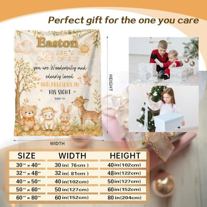 Personalized Baby Blankets with Name Christian Gift for Baby - color: Color a