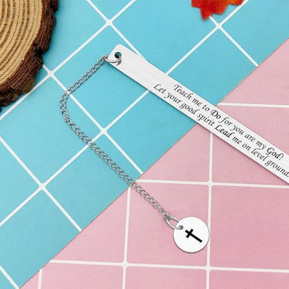 Christian Bookmark Stainless Steel Bible Verse Book Marker Bible Verse Metal Bookmark for Men Women Book Lovers Readers Students Religious Gifts for Women Men Girls Baptism Graduation Gift