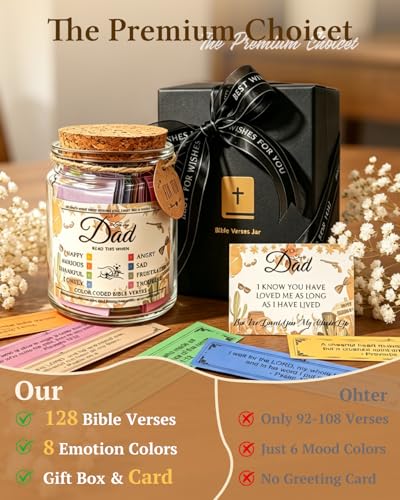 Bible Verse Jars Christian Birthday Gift for Dad Men Husband - color: Bible Verse Jars for Dad