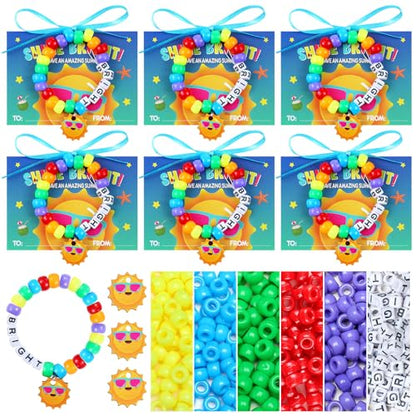 Landical 24 Sets Pony Bead Bracelet Kit, Graduation Gifts Bulk for Kids