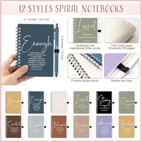 Kosiz 12 Sets Christian Gifts Bulk Prayer Journals Pens, Fresh Color - color: Fresh Color
