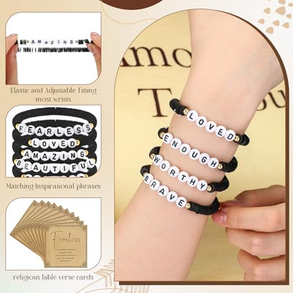 Kenning 24 Set Christian Bracelet for Men Women - color: Black