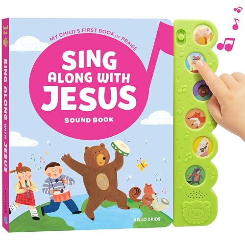 Sing Along with Jesus Christian Sound Books for Kids - 6 Bible Songs for Toddlers, Christian Gifts for Kids, Baby Bible for Baptism, Christening, Dedication Gifts, Sunday School, Preschool Homeschool - color: Sing Along With Jesus