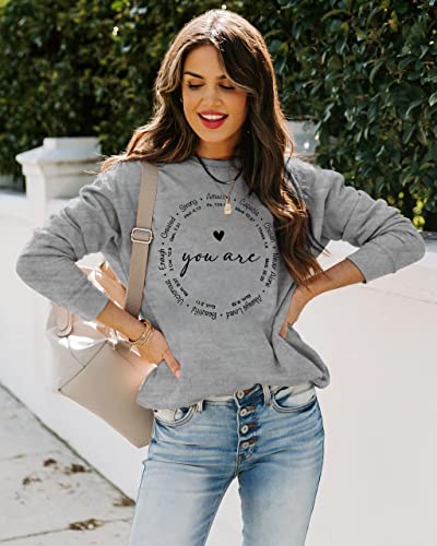 Way maker Miracle Worker Sweatshirt Women Graphic Sarcastic Christian Religious Workout Pullover Tops - color: Style2-grey, size: Small