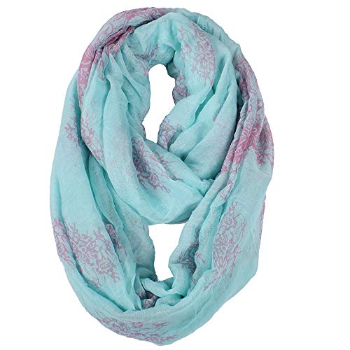 Fashion Lightweight Scarfs For Women Floral Print Many Style - color: 1303-blue