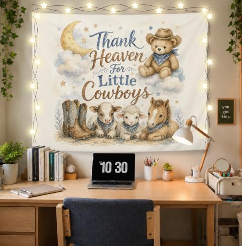 Elpwk Farmhouse Western Cowboy Nursery Tapestry Wall Decor 50x60 Inch - color: West cowboy