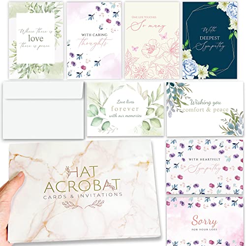 Sympathy Cards Bulk with 8 Unique Designs 3pcs Each - 24 Double Sided Sympathy Cards with Envelopes for Your Business - Perfect Condolence Cards with Envelopes (24) - color: Multi Color