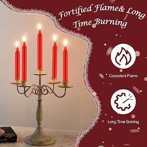 Tobeape 24 Pack Red Spell Chime Candles, 4" Unscented Mini Taper Candles - color: Red, size: 4 inch Taper Candle-24pcs