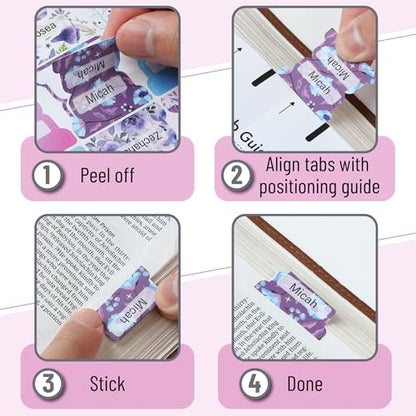 Mr. Pen- Laminated Bible Tabs, 120 pcs, Easy-to-Read & Apply - color: Lavender Breeze