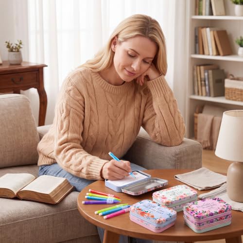 120Pcs Christian Gifts for Women, Prayer Boxes with Prayer Cards and Pencil - style: Bright Floral