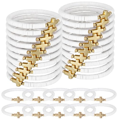 Landical 30/50/100 Cross Bracelets Bulk Jesus Women - color: White