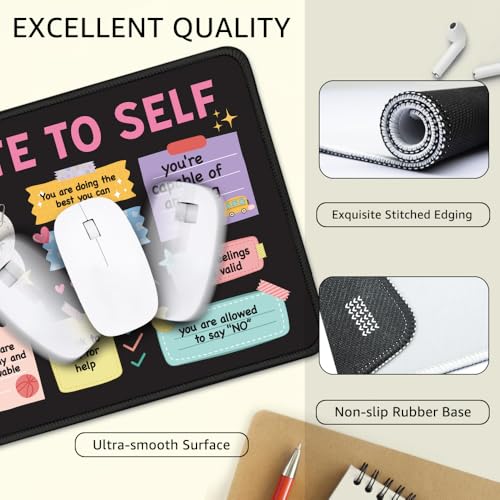 Note to Self Non-Slip Mouse Pad Inspirational Gifts for Women - color: Multi-Black 2