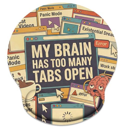 Britimes Ergonomic Mouse Pad with Wrist Support, Retro Web - color: Colorful Funny Computer