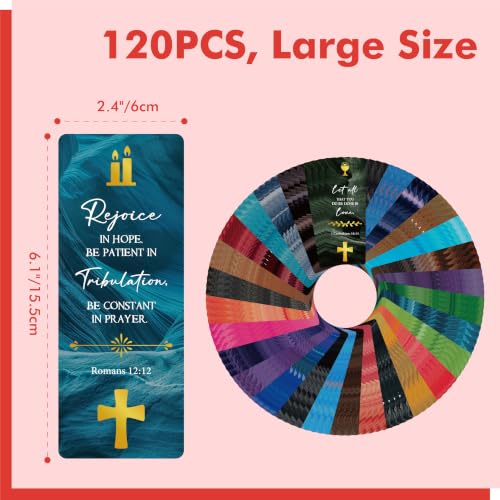 Bible Bookmarks, 120 PCS Mini Prayer Cards with Gold Foil Designs - style: Bible Bookmarks（Gold Foil Designs ）