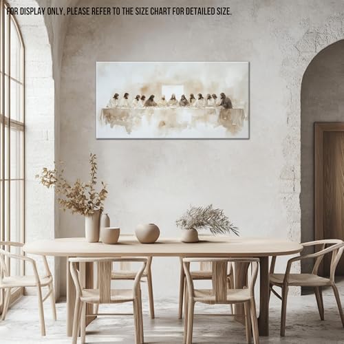 GUTTATY Christian The Last Supper Jesus Canvas Wall Art, Large God Poster, Inspirational Watercolor Wall Painting, Faith-Based Nursery Pictures, Spiritual Canvas Artwork for Home Decor, 60x30 Inch - color: Jesus Artwork01, size: 60"L x 30"W
