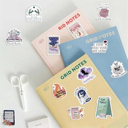 200 PCS Holographic Bookish Stickers for Kindle, Book Stickers Pack with Elegant Foil-Stamped Pink Box, Waterproof Vinyl Decals for Laptop Water Bottles Scrapbooking BookTok Reading - style: 200 PCS Holographic Book Stickers - With Gifts Box