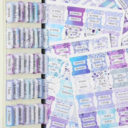 Mr. Pen- Laminated Bible Tabs, 120 pcs, Easy-to-Read & Apply - color: Lavender Breeze