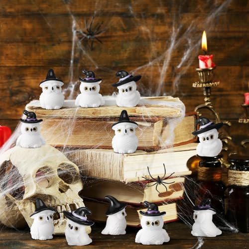 50 Pcs Halloween Mini Resin Figures Bulk Resin Witch Hat Owl Figures - style: Owl