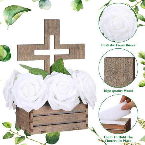 Amyhill 123 Pcs Baptism Centerpieces Decor for Tables, White