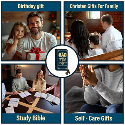 Dad Bible Verse Box, Personalized Name Keychain, 150 Color Coded Scripture Cards, Christian Gift for Dad, Gift Father's Day - color: Dad Bible
