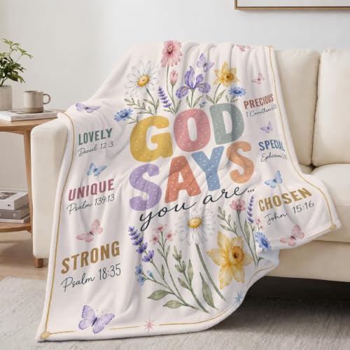 Inspirational Christian Throw Blanket, 50×60in Soft Faith Flannel Blanket - color: Christian Blanket-01