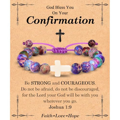EFVISD Cross Bracelet Gifts for Boys Girls Christian Religious Gifts - color: Confirmation -Girls