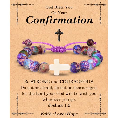 EFVISD Cross Bracelet Gifts for Boys Girls Christian Religious Gifts - color: Confirmation -Girls
