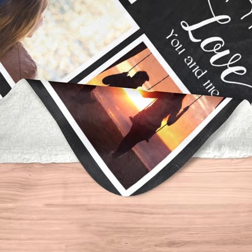 inkArts Personalized Blanket with Photo, Custom Blanket, Customized Photo Blankets, Customizable Picture Blankets, Personalized Anniversary Couple Gifts for Her Him Women Men - color: 5 Photos-2