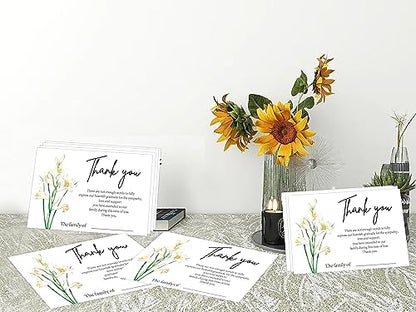 lily Minimalism Funeral Thank You Cards with Envelopes,Fillable Funeral Thank You Cards,Thank You Notes,Thank You Notes With Envelopes Set,Floral Thank You Cards,Personalized Thank You Cards,G4 - color: multicolorGX04