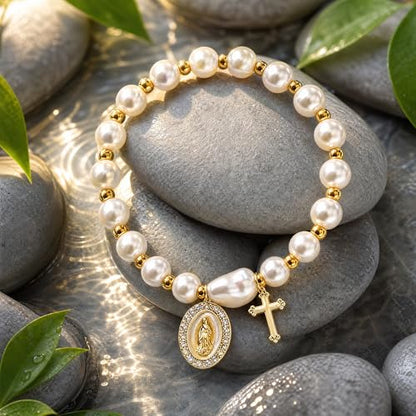 Holy Water Bracelet for Women,Religious Christian FaithJewelry - color: White