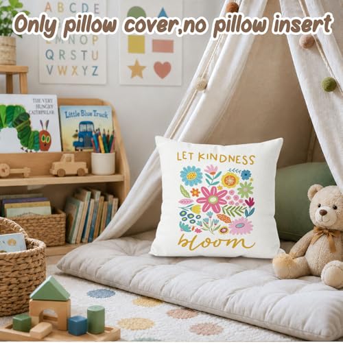 Kids Room Pillow Covers 18x18,Boho Classroom Decor Throw Pillows - color: Flower