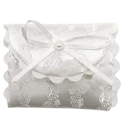 Needzo Light of Christ First Communion Satin Purse Set, Includes Mass Prayer Book, Rosary & Pouch, Scapular, Lapel Pin, Gifts & Keepsakes for Young Women, Communicant Starter Pack (6 Piece)